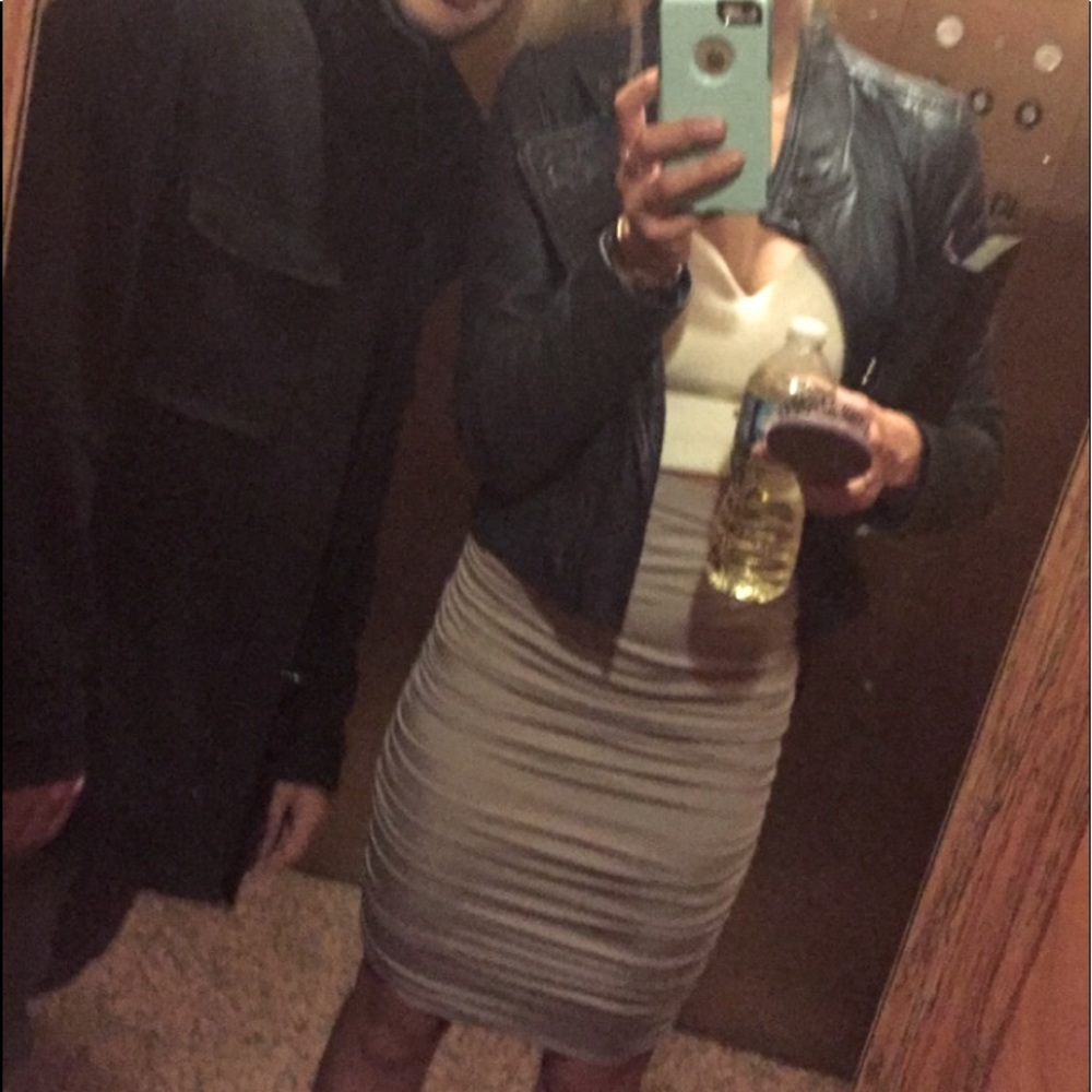 Lovers + Friends Ruched Grey Skirt